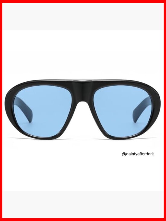 Plastic Frame UV400 Aviator Sunglasses Unisex Retro Oversized - Picture 3 of 7